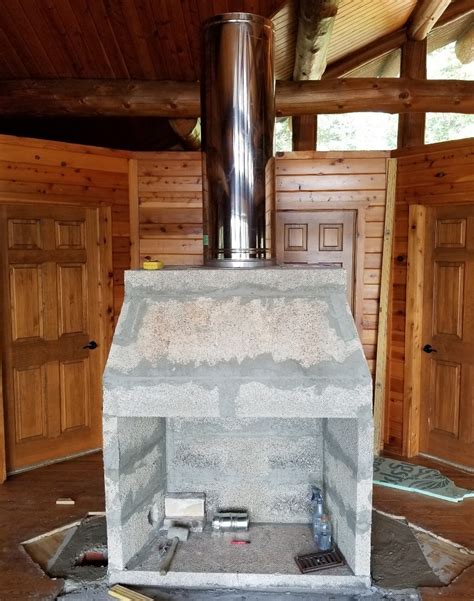 Woodstove chimney chase construction 